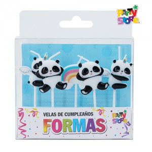 VELAS FORMAS - SET PANDA x5un.