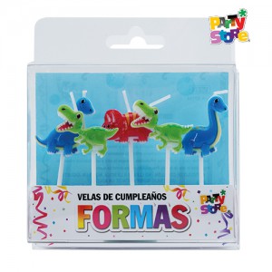 VELAS FORMAS - SET DINO x5un.