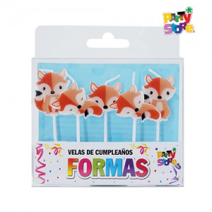 VELAS FORMAS - SET ZORRITO x5un.