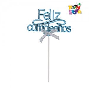 ADORNO DE TORTA *FELIZ CUMPLEAÑOS* CELESTE