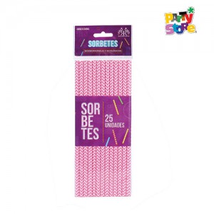 SORBETES CHEVRON ROSA x 25un.