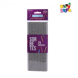 SORBETES CHEVRON NEGRO x 25un.