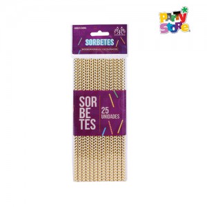 SORBETES CHEVRON DORADO x 25un.