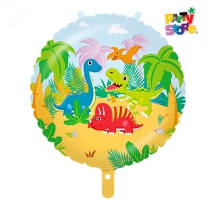 GLOBO METALIZADO REDONDO *DINO* APTO HELIO