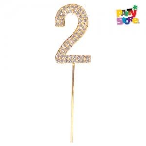 DECORACION NUMERO CON STRASS N.2