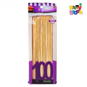 PALITO BROCHETTE GRUESOS 25Cm x 100 un. bolsa VIOLETA