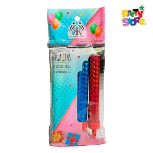 VELA BENGALA HOLOGRAFICA 10cm Bolsa x 4un