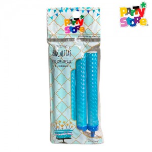 VELA BENGALA HOLOGRAFICA 12cm CELESTE LLAMA CELESTE x 4un