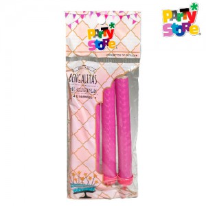 VELA BENGALA HOLOGRAFICA 12cm ROSA LLAMA ROSA x 4un