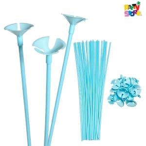 PALITO PARA GLOBOS CON SOPORTE x 42cm - Bolsa x 25un. CELESTE