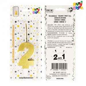 VELA BENGALA NUMERO DORADA Nº 2