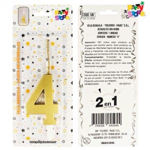 VELA BENGALA NUMERO DORADA Nº 4