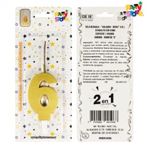 VELA BENGALA NUMERO DORADA Nº 6
