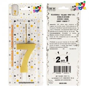 VELA BENGALA NUMERO DORADA Nº 7