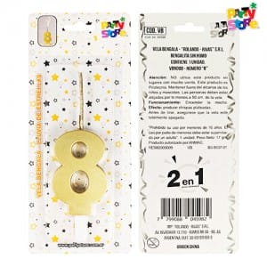 VELA BENGALA NUMERO DORADA Nº 8