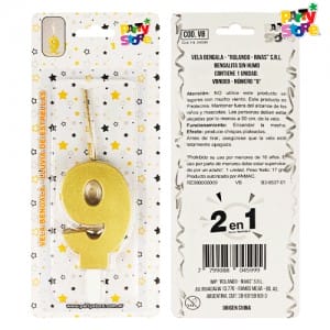 VELA BENGALA NUMERO DORADA Nº 9