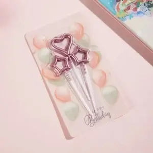 Velas de Corazon y Estrellas Rosado Set x 3U.