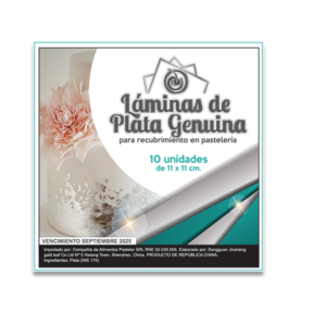 LAMINAS COMESTIBLES PASTELAR PLATA X 5UN