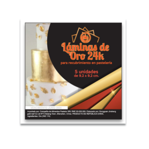 LAMINAS COMESTIBLES PASTELAR ORO X 5UN