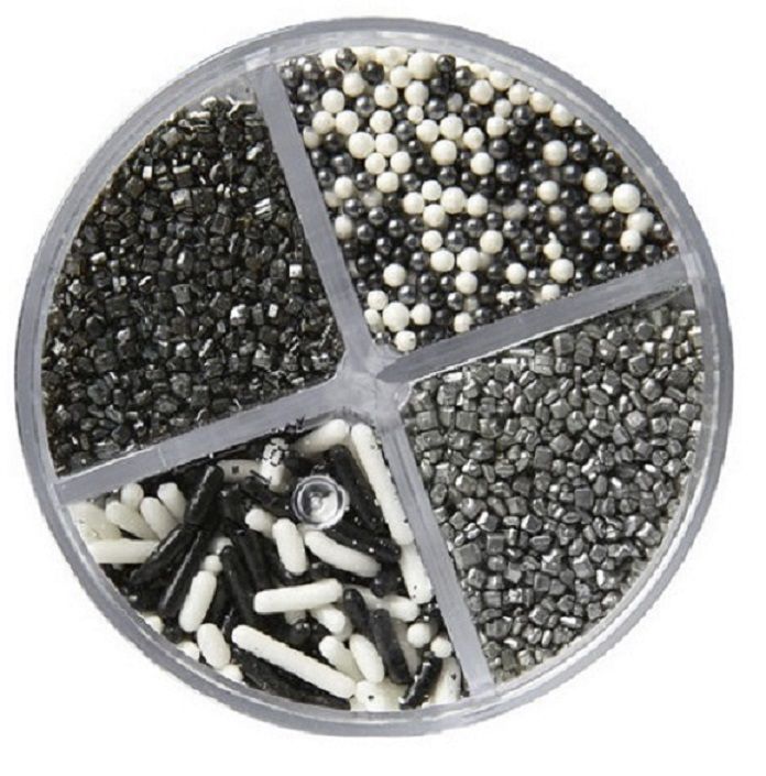 SPRINKLES WILTON MEZCLA SURTIDO BLANCO Y NEGRO - Imagen 2