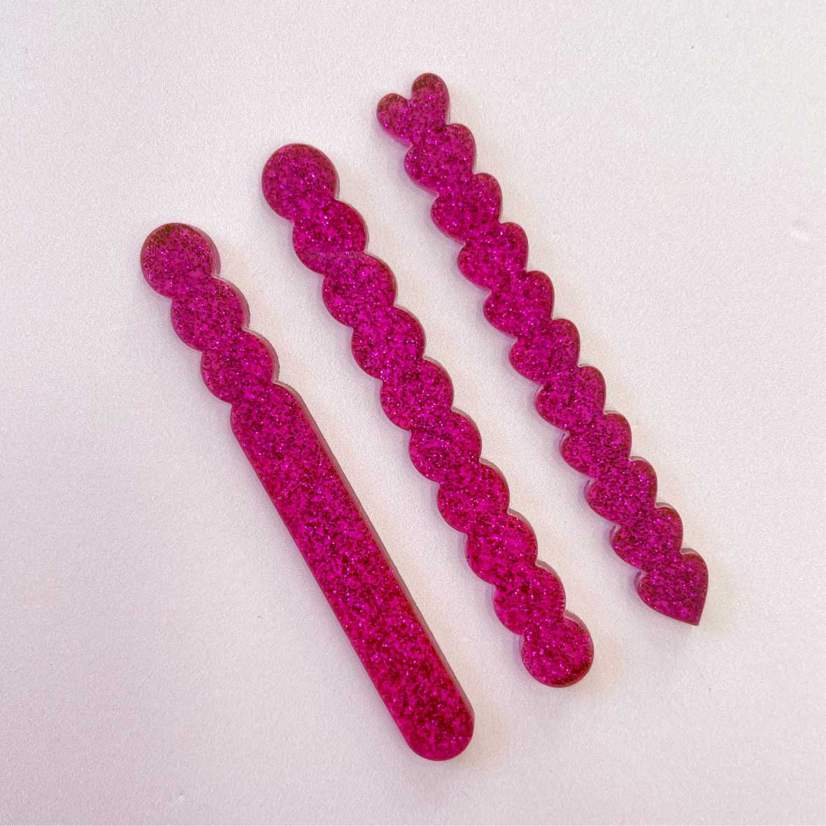 STICKS FUCSIA GLITTER – Palitos para Ice Pop x 12 unidades