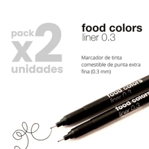 MARCADOR COMESTIBLE FOOD COLORS LINERS NEGRO X 2UN