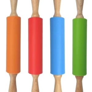 Palo De Amasar De Silicona Mango De Madera 30cm