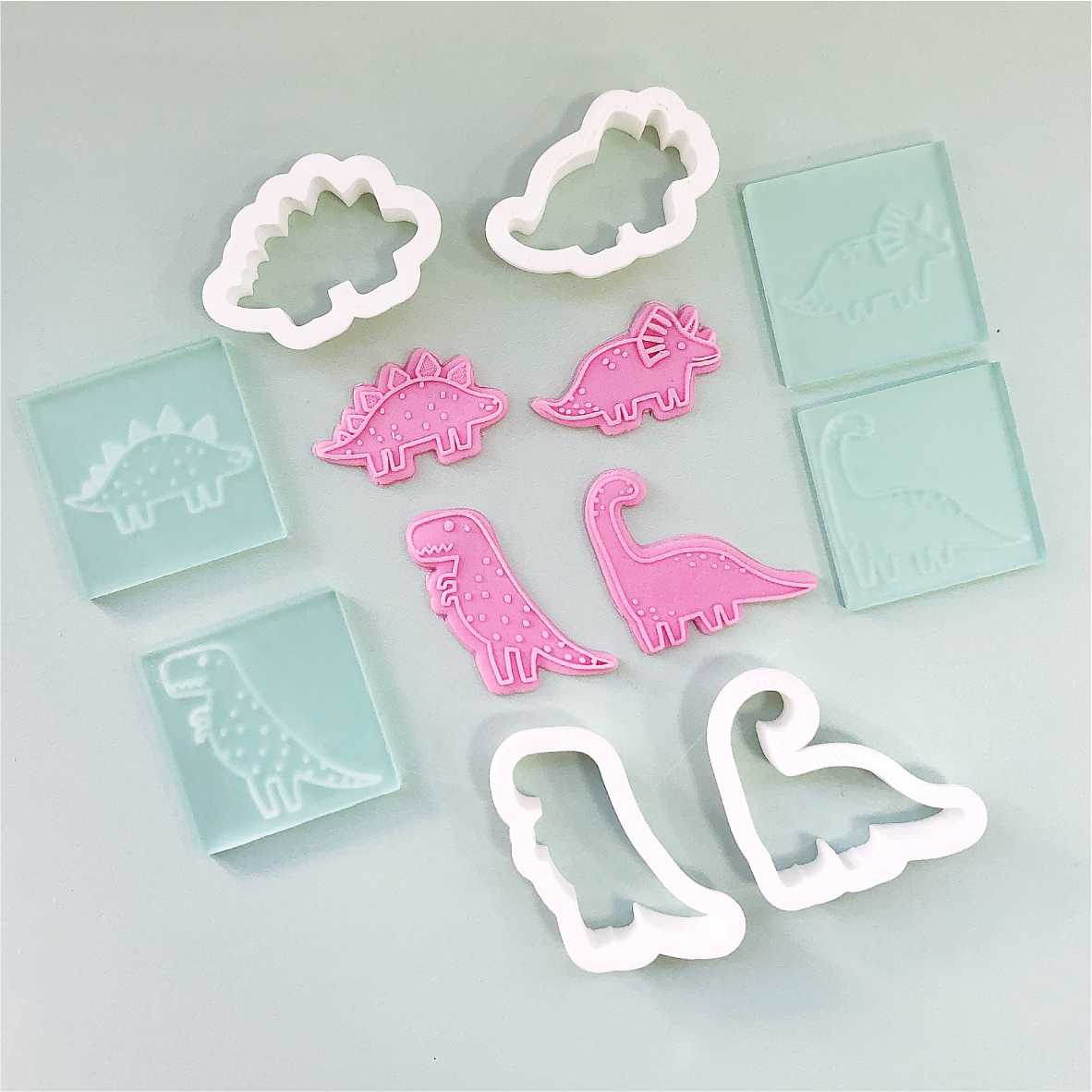 Kit Mini sellos + Kit Mini cortantes Dino Bebe S185