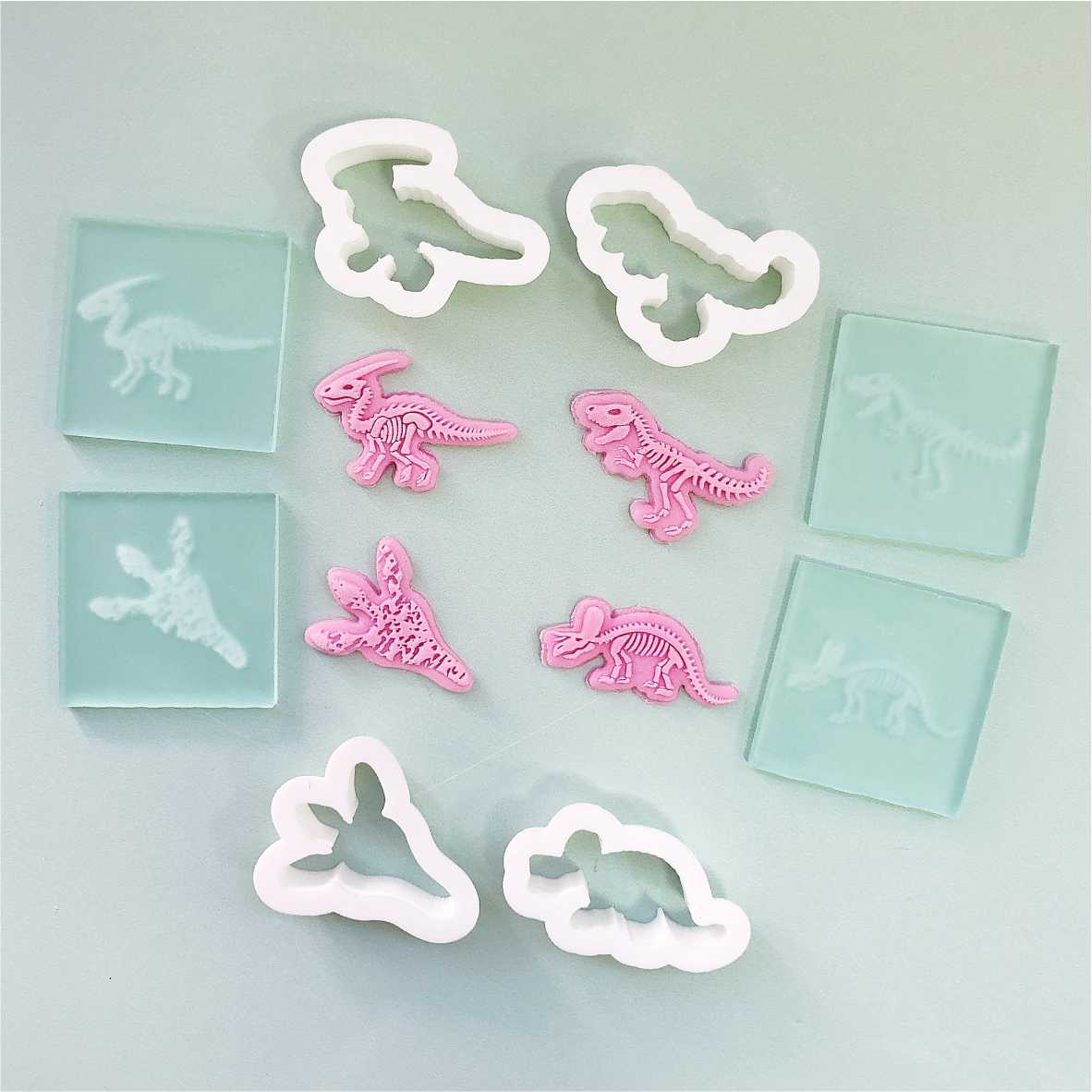 Kit Mini sellos + Kit Mini cortantes Dino Esqueleto S186