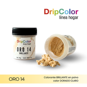 COLORANTE DRIP COLOR POLVO BRILLANTE ORO 14