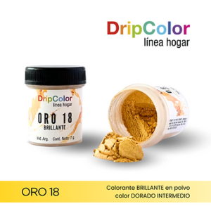 COLORANTE DRIP COLOR POLVO BRILLANTE ORO 18