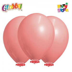GLOBBY 12" PERLADO METALIZADO ROSA GOLD x 25 unidades