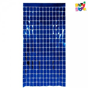 CORTINA RECTANGULOS AZUL 100x200cm