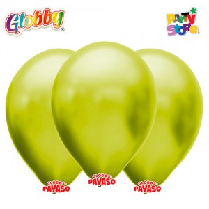GLOBBY 12" PERLADO METALIZADO AMARILLO x 25 unidades