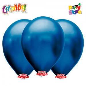 GLOBBY 12" PERLADO METALIZADO AZUL x 25 unidades
