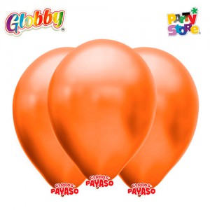 GLOBBY 12" PERLADO METALIZADO NARANJA x 25 unidades