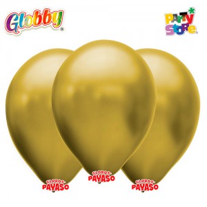 GLOBBY 12" PERLADO METALIZADO DORADO x 25 unidades