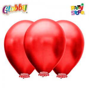 GLOBBY 12" PERLADO METALIZADO ROJO CEREZA x 25 unidades