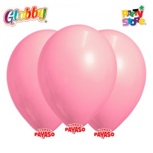 GLOBBY 12" PERLADO METALIZADO ROSA BEBE x 25 unidades