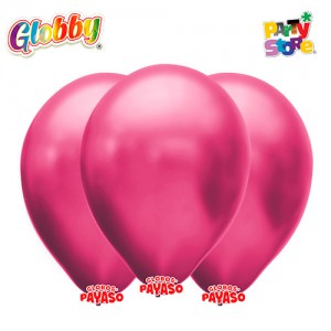 GLOBBY 12" PERLADO METALIZADO ROSA FUCSIA x 25 unidades