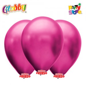 GLOBBY 12" PERLADO METALIZADO ROSA CHICLE x 25 unidades