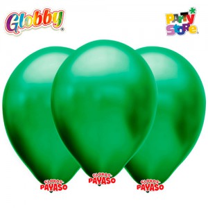 GLOBBY 12" PERLADO METALIZADO VERDE ESMERALDA x 25 unidades
