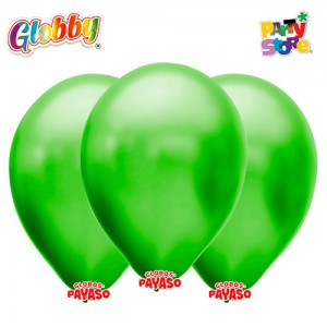 GLOBBY 12" PERLADO METALIZADO VERDE MANZANA x 25 unidades