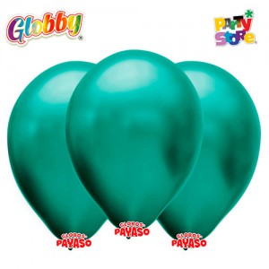 GLOBBY 12" PERLADO METALIZADO AZUL AGUA x 25 unidades