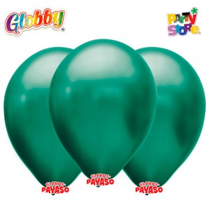 GLOBBY 12" PERLADO METALIZADO VERDE AZULADO x 25 unidades