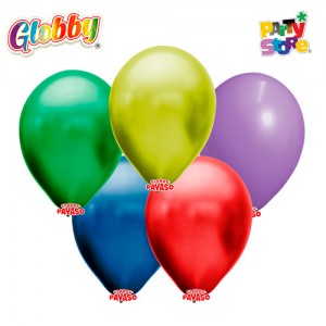 GLOBBY 12" PERLADO METALIZADO SURTIDO x 25 unidades