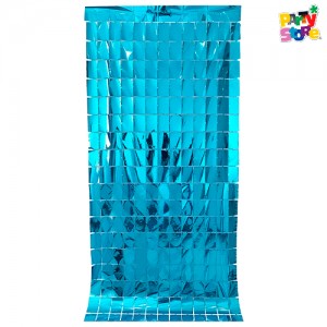 CORTINA RECTANGULOS CELESTE 100x200cm