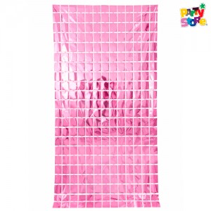 CORTINA RECTANGULOS ROSA 100x200cm