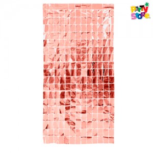CORTINA RECTANGULOS ROSA GOLD 100x200cm