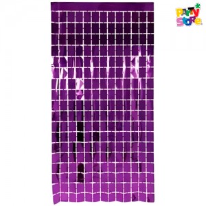 CORTINA RECTANGULOS VIOLETA 100x200cm